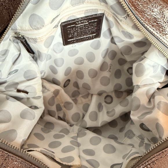 Coach Satchel Pewter Metallic Leather w/ 2 Hangtags Silver 2010 #14976 EUC - Picture 15 of 16